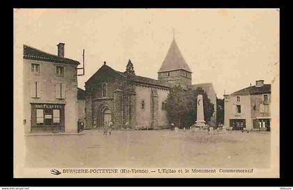 87 - Bussière Poitevine - L'Eglise et le Monument Commémoratif - Animée - CPA - Voir Scans Recto-Verso