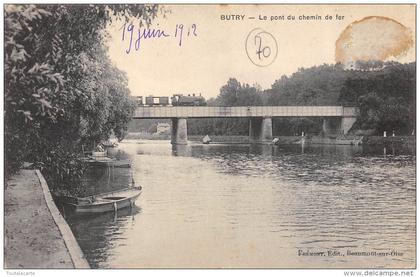 CPA 95 BUTRY LE PONT DU CHEMIN DE FER 1912