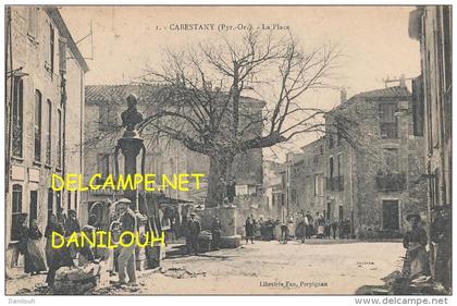 66 --- CABESTANY   La place,   ANIMEE,   edit librairie Fau