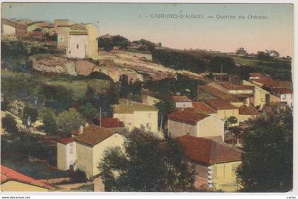 D84 - CABRIERES D'AIGUES - QUARTIER DU CHÂTEAU - Carte colorisée