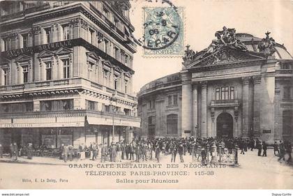 PARIS - Grand Café Restaurants des Négociants - Salles pour Réunions - très bon état