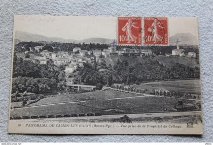 H591, Cpa 1921, panorama de Cambo les bains, vue prise de la propriété de Celhaya, Pyrénées atlantiques 64