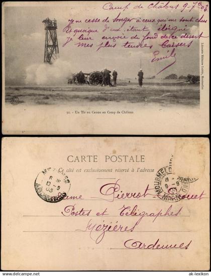 CPA Mourmelon-le-Grand Camp de Châlons Geschütze Militaria 1903  France