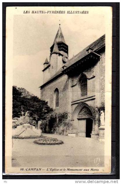 65 - Campan - L'Eglise et le Monument aux Morts - Les Hautes-Pyrénées Illustrées