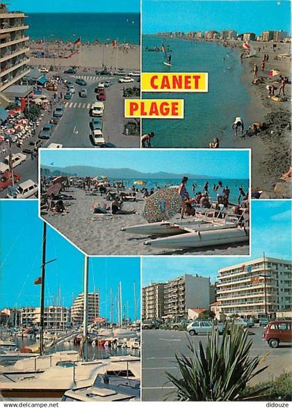 66 - Canet Plage - Multivues - Scènes de Plage - Automobiles - CPM - Voir Scans Recto-Verso