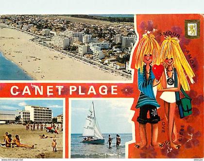 66 - Canet Plage - Multivues - Scènes de Plage - Illustration - CPM - Voir Scans Recto-Verso