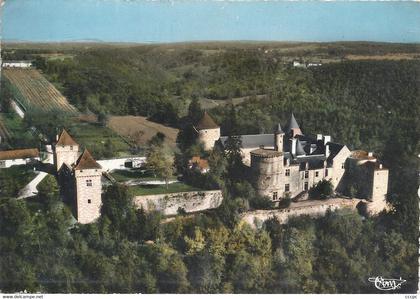 CPSM Caylus Vue aérienne Le Château de Cornusson