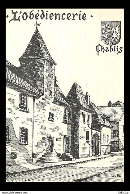 89 - Chablis - Maison dite l'Obédiencerie - Blasons - Art Dessin - Flamme Postale de Chablis - Voir Timbre - CPM - Voir