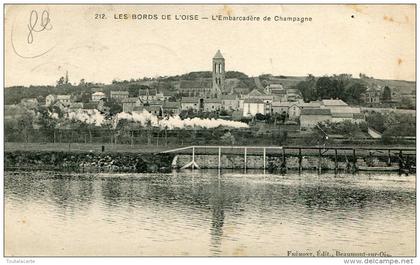 CPA 95 CHAMPAGNE SUR OISE L EMBARCADERE DE CHAMPAGNE 1909