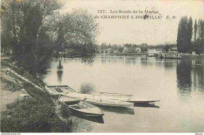 94 - Champigny sur Marne - Les bords de la Marne - de Champigny à Joinville - CPA - Oblitération de 1917 - Voir Scans Re