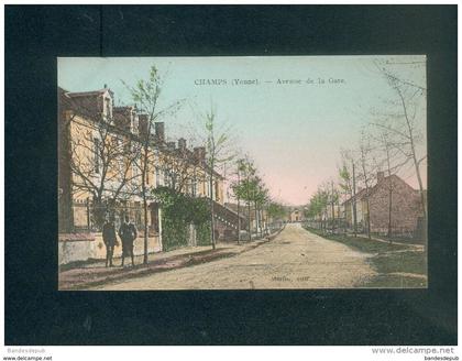 Champs sur Yonne (89) - Avenue de la Gare ( animée colorisée ed. Martin)