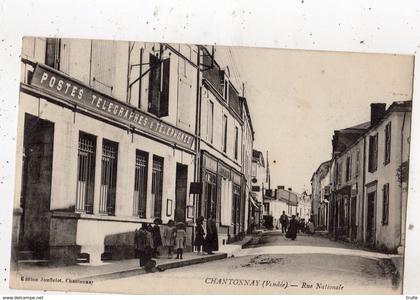 CHANTONNAY RUE NATIONALE LA POSTE + TAMPON DU 84 E REGIMENT TERRITORIAL