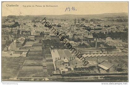 Charleville - Vue prise du Plateau de Berthaucourt - Feldpost - Editeur J. Winling Charleville gel. 1917