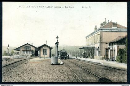 CPA - Carte Postale - France - Pouilly sous Charlieu - La Gare - 1907 (CP18806OK+)