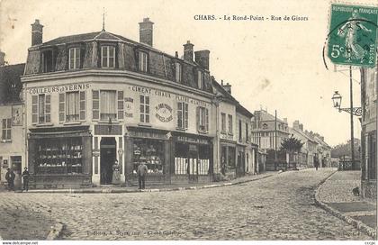 CPA Chars Le Rond-Point Rue de Gisors