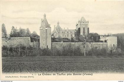 -dpts div-ref-AK181- vienne - bonnes - chateau de touffou - chateaux - carte bon etat -