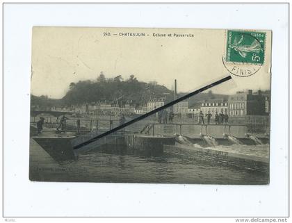 CPA   abîmée - Chateaulin - Écluse et Passerelle