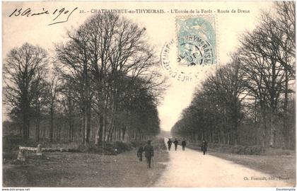 CPA Carte postale France Châteauneuf-en-Thymerais Entrée de la Forêt Route de Dreux 1909 VM69248