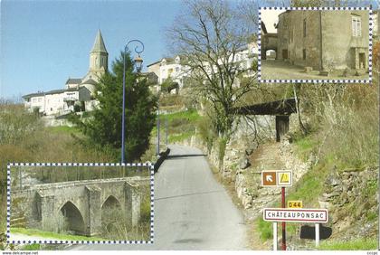 CPSM Chateauponsac Le Pont dit Romain Rue de la Porte Fortifiée