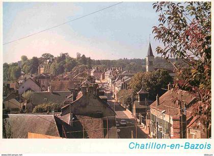 58 - Chatillon en Bazois - Vue générale - la rue Principale l'Église et le Château - CPM - Voir Scans Recto-Verso