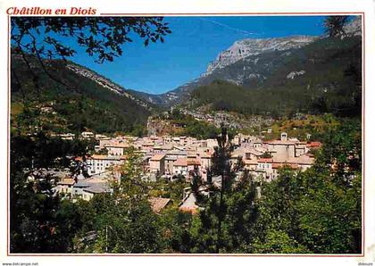 26 - Chatillon en Diois - Vue Générale - La Chaine du Glandasse au fond - Flamme Postale de Chatillon en Diois - CPM - V