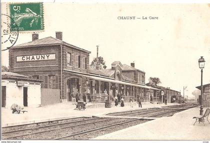 CPA Chauny La Gare