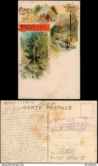 CPA Cirey-sur-Vezouze Hütte, Umland Mehrbild Litho 1914  gel. Feldpoststempel