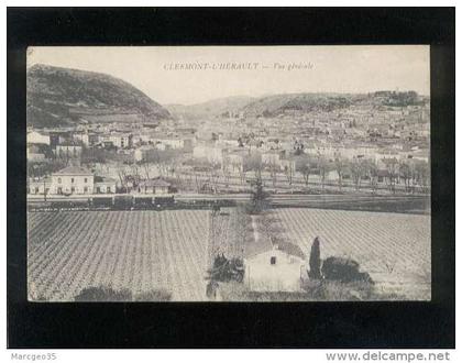 34 clermont l'hérault vue générale édit. pomier cachet croix rouge hopital auxiliaire n° 27 guerre 14-18