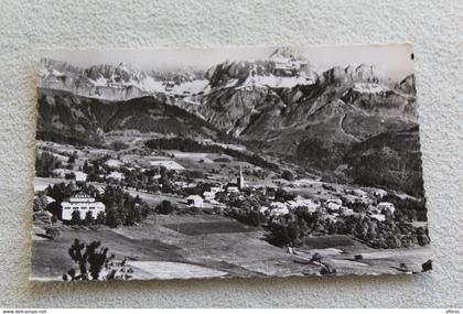 Cpsm 1964, Combloux, vue générale et chaine des Aravis, haute Savoie 74