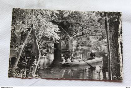 Cpsm, Combs la Ville, en bateau sur l'Yerres, Seine et Marne 77