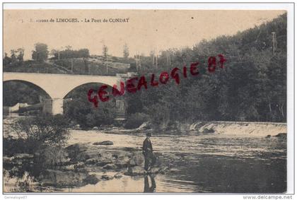 87 - CONDAT SUR VIENNE - LE PONT   PECHEUR A LA LIGNE