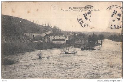 *** 87 **** environs de Limoges - Vue sur la Vienne prise du pont de Condat - timbre décollérousseurs