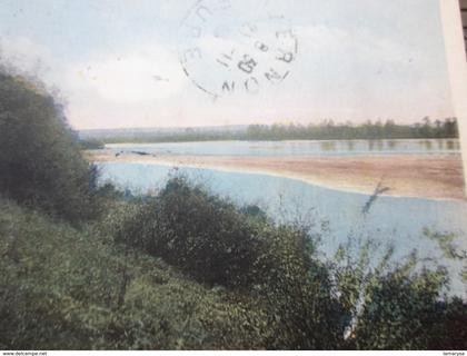 1923 CPA colorisée 58 Nièvre  Cosne Cours sur Loire. Bord de Loire Carte Postale France -  pour Vernon Eure