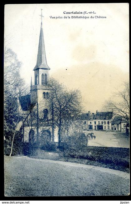 Cpa du 28  Courtalain vue prise de la Bibliothèque du Château     Aout18-11