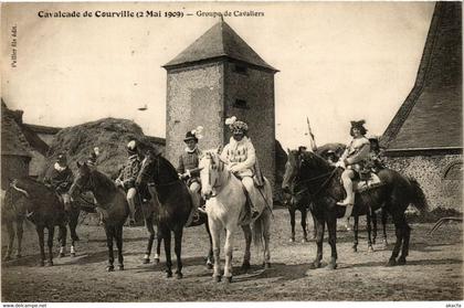 CPA AK COURVILLE - Cavalcade de COURVILLE - 1909 - Groupe de Cavaliers (385830)