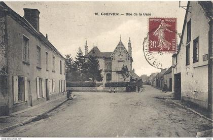 CPA Courville Rue de la Gare