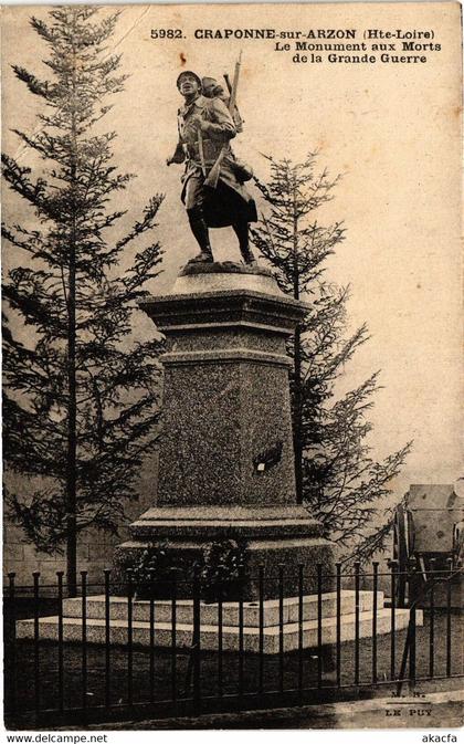 CPA CRAPONNE sur-ARZON (Hte-Loire) - Le Monument aux Morts de la (202937)