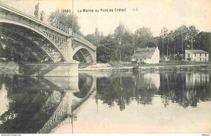 94 - Creteil - La Marne au Pont de Créteil - CPA - Oblitération de 1908 - Voir Scans Recto-Verso