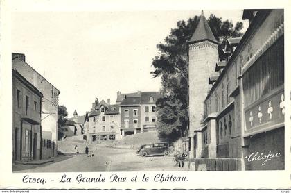 CPSM Crocq La Grande Rue et le Château