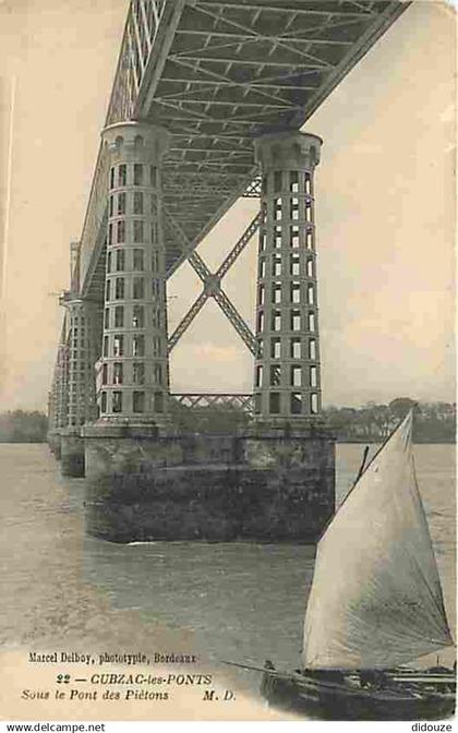 33 - Cubzac les Ponts - Sous les Ponts - Bateaux - CPA - Voir Scans Recto-Verso