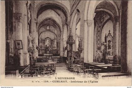 CPA CUNLHAT Interieur de l'Eglise (1252940)