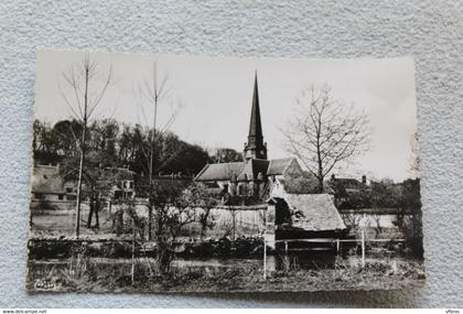 Cpsm 1960, Dangu, les bords de l'Epte et l'église, Eure 27