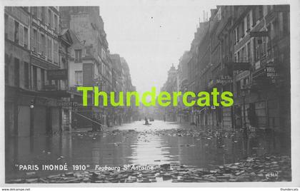 CPA 75 CARTE DE PHOTO PARIS INONDE 1910 INONDATIONS DE PARIS FAUBOURG SAINT ANTOINE