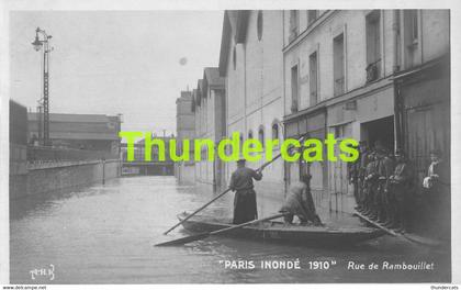 CPA 75 CARTE DE PHOTO PARIS INONDE 1910 INONDATIONS DE PARIS RUE DE RAMBOUILLET