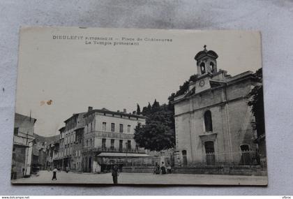 Dieulefit, place de Châteauras, le temple protestant, Drôme 26