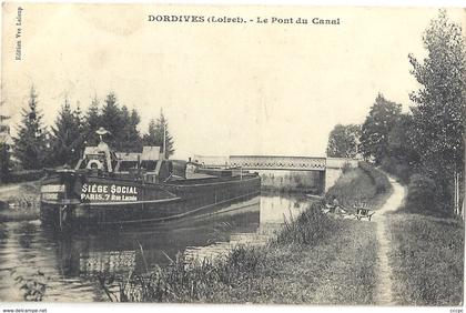 CPA Dordives Le Pont du Canal péniche