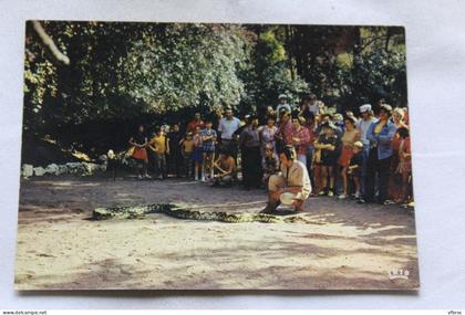 Cpm, Doue la Fontaine, zoo des Minières, souvenir du safari serpents, Maine et Loire 49