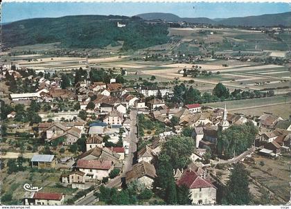 CPSM Douvaine vue générale aérienne au fond les Coteaux de Ballaison