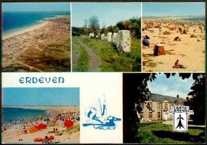 56 Erdeven - MX 5072 - ERDEVEN  La plage, les dunes, les alignements et le château de Kercadio (XVIIIè s.) - cpsm