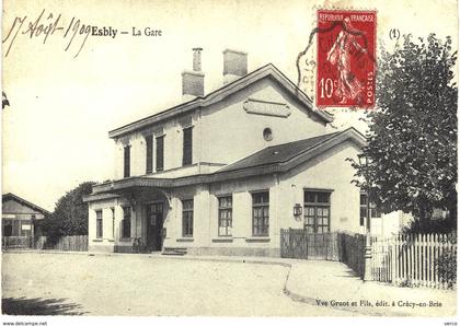 Carte POSTALE Ancienne de  ESBLY - La gare